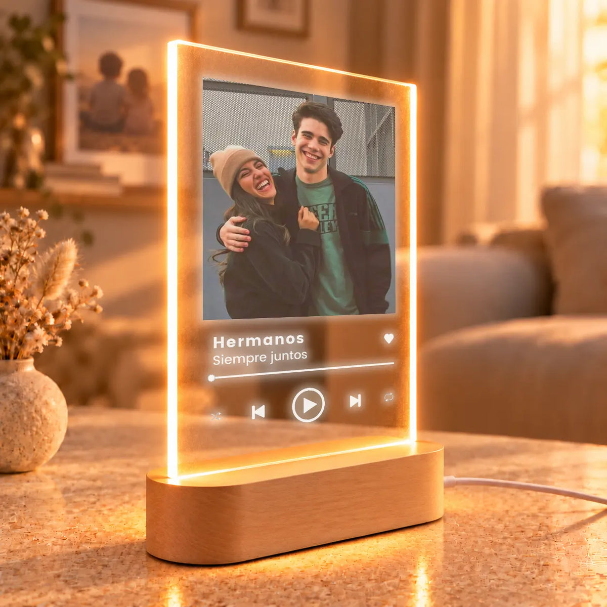 Lámpara Spotify Personalizada para Hermanos