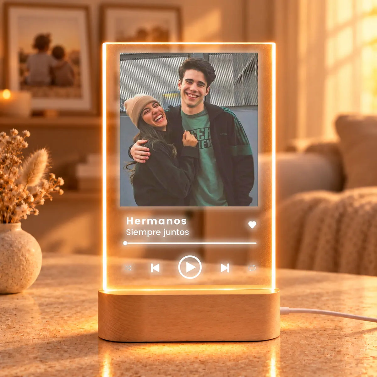 Lámpara Spotify Personalizada para Hermanos