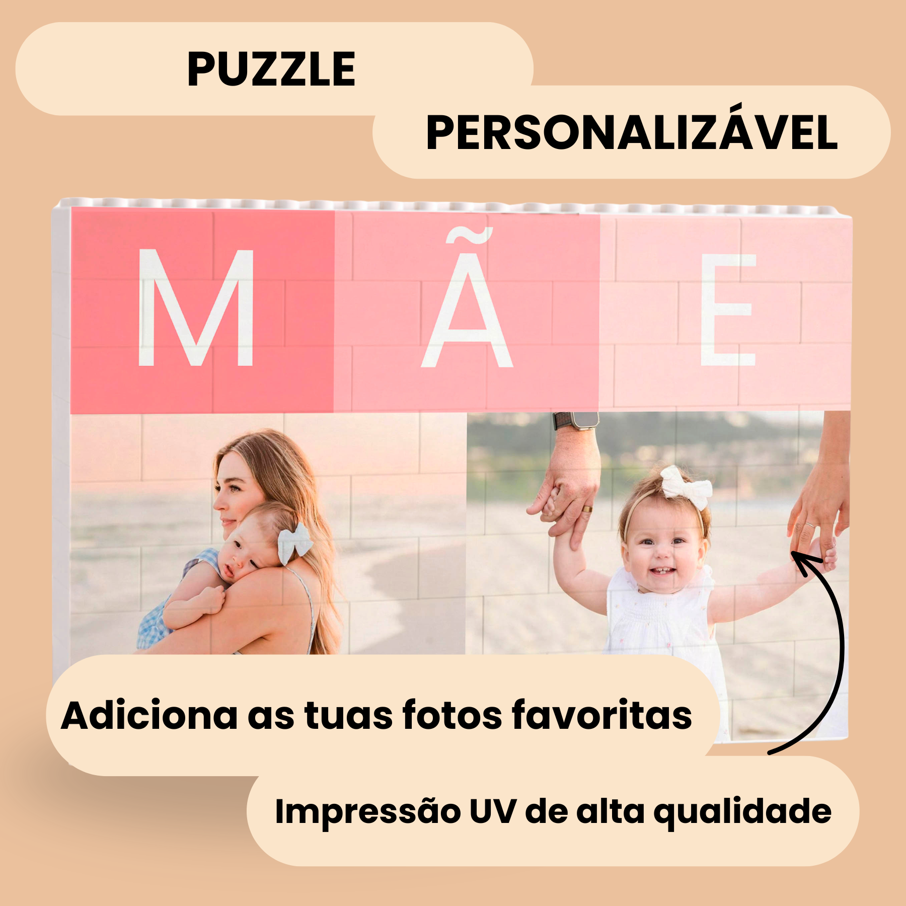 Quebra-cabeças Mãe Quadrati Rosa