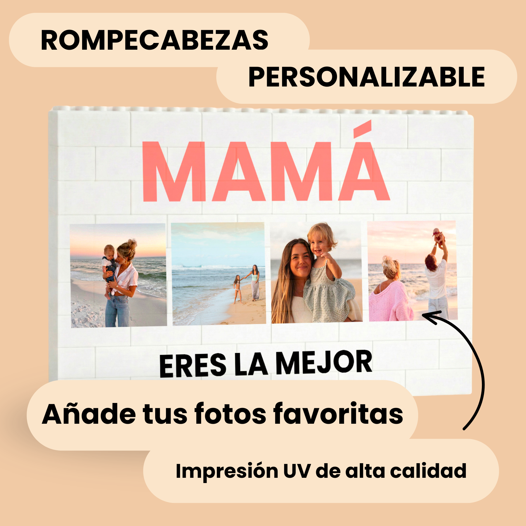 Puzzle Mamá 4 fotos y Mensaje