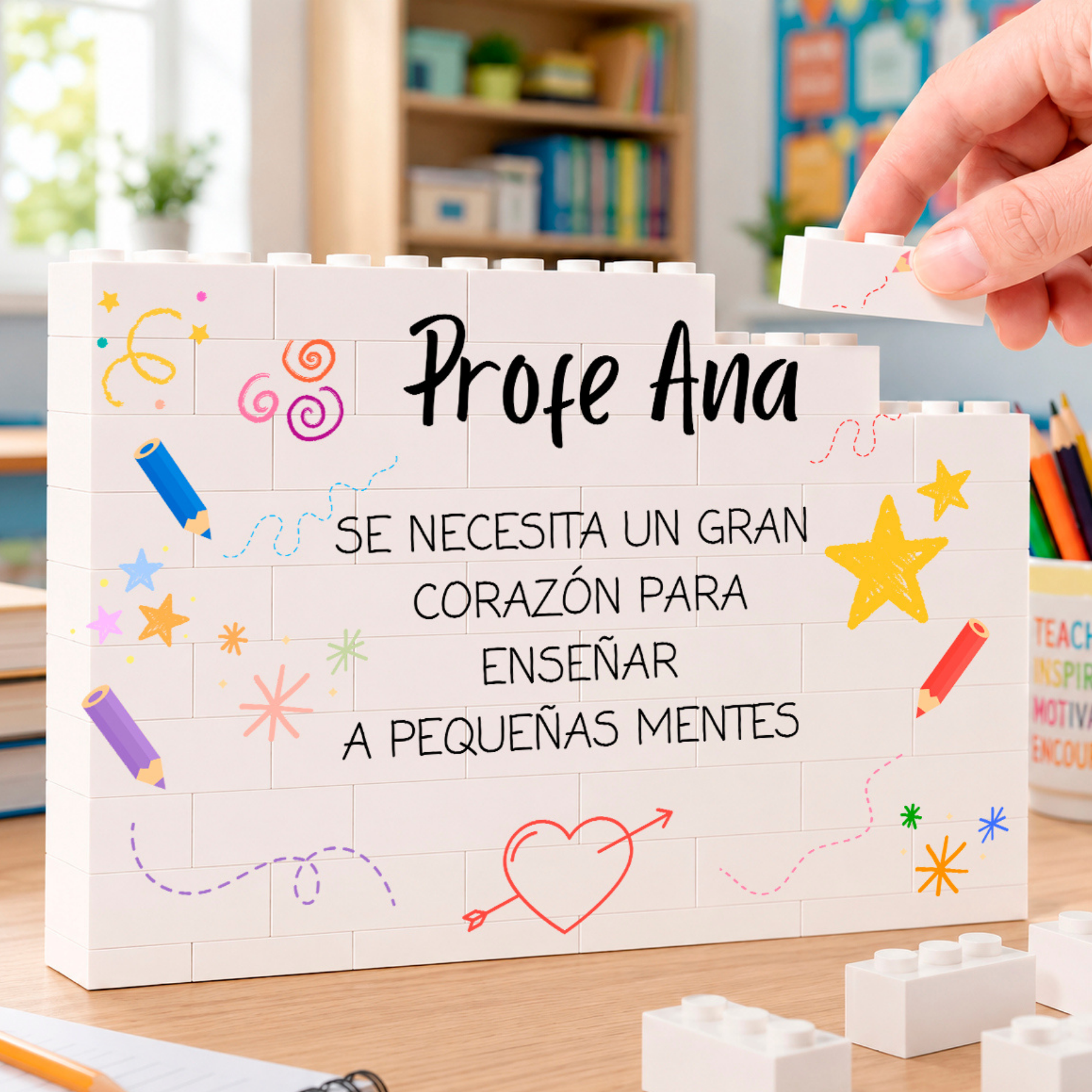 Puzzle Papá Quadrados azuis