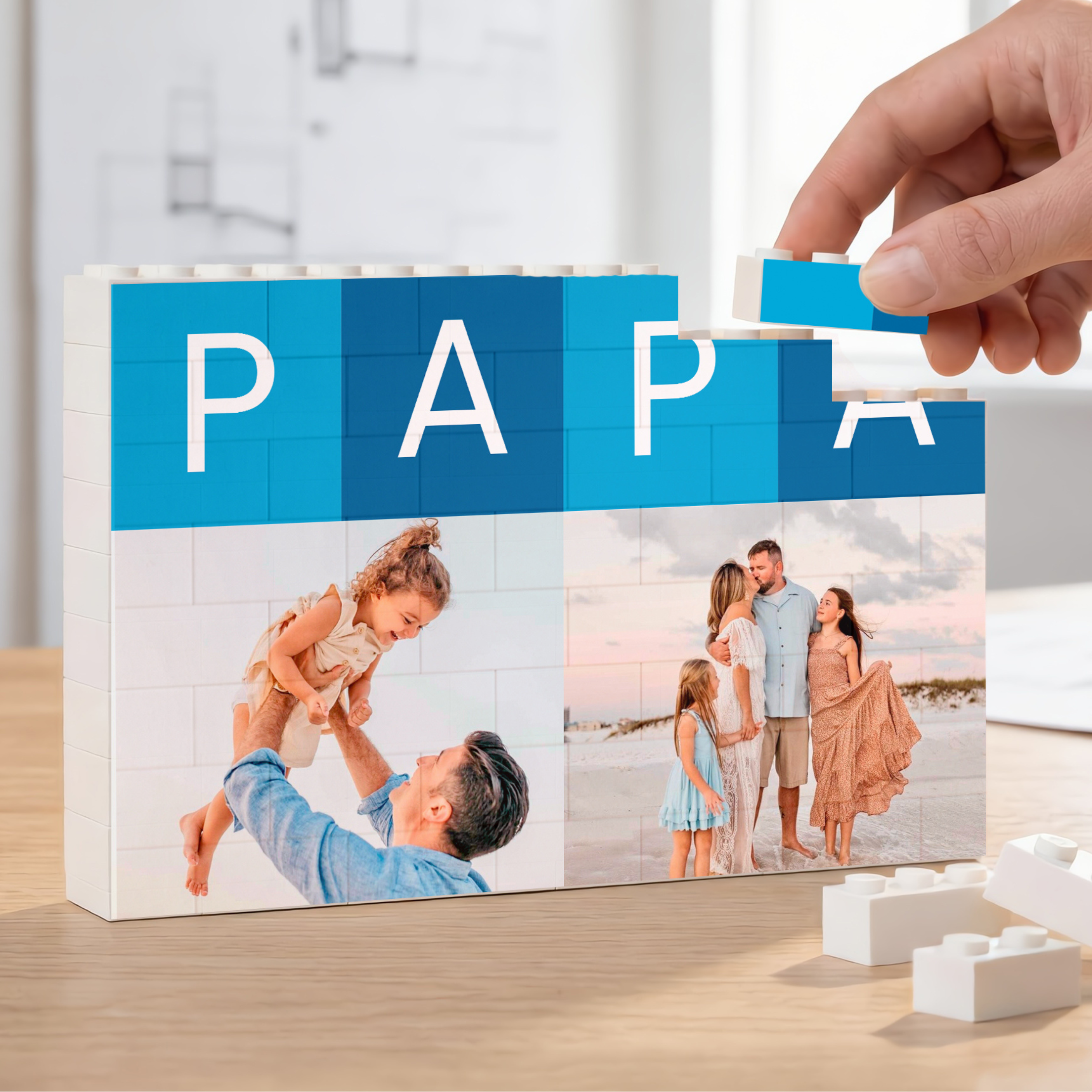 Puzzle Papá Cuadrados azules