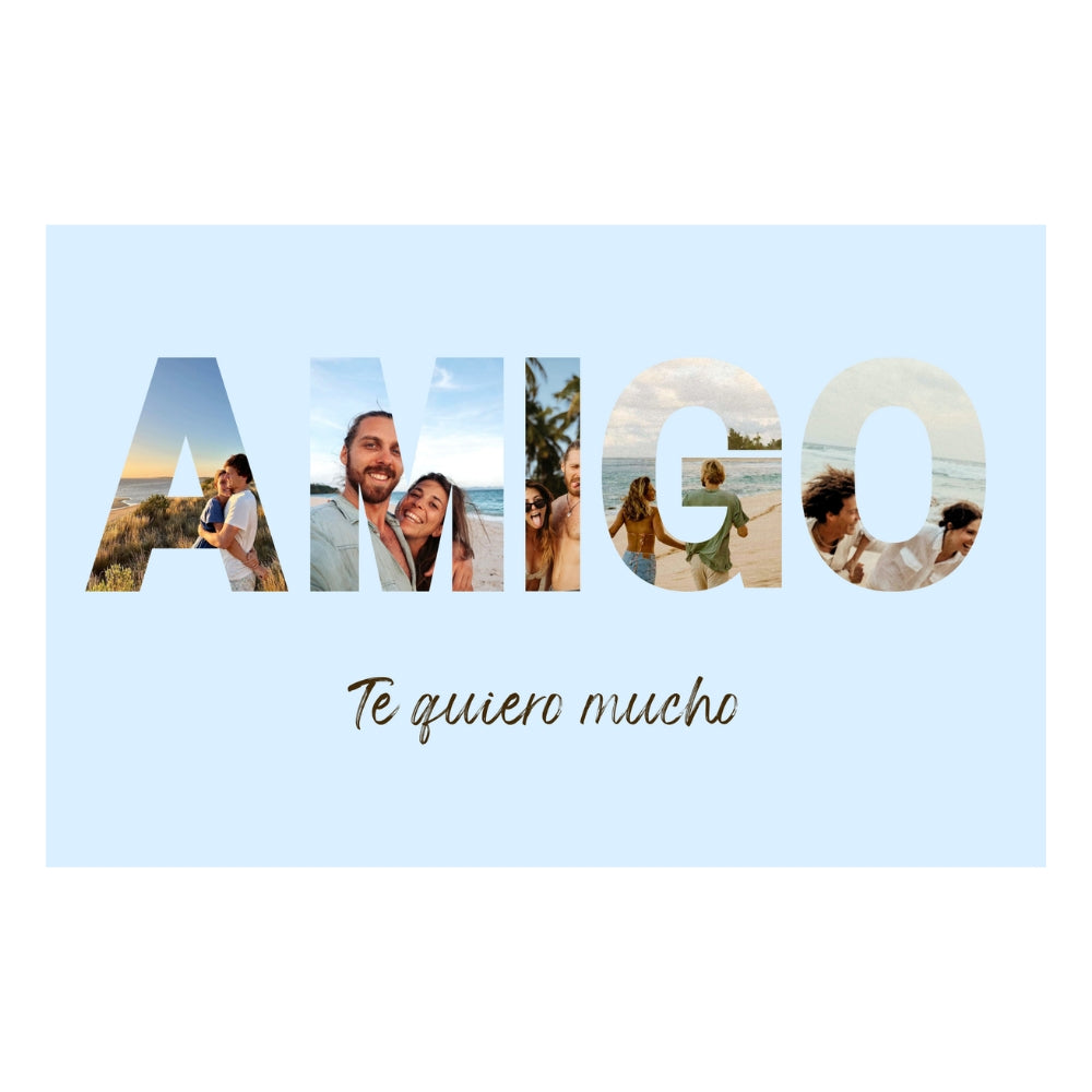 Placa "AMIGO" com fotos
