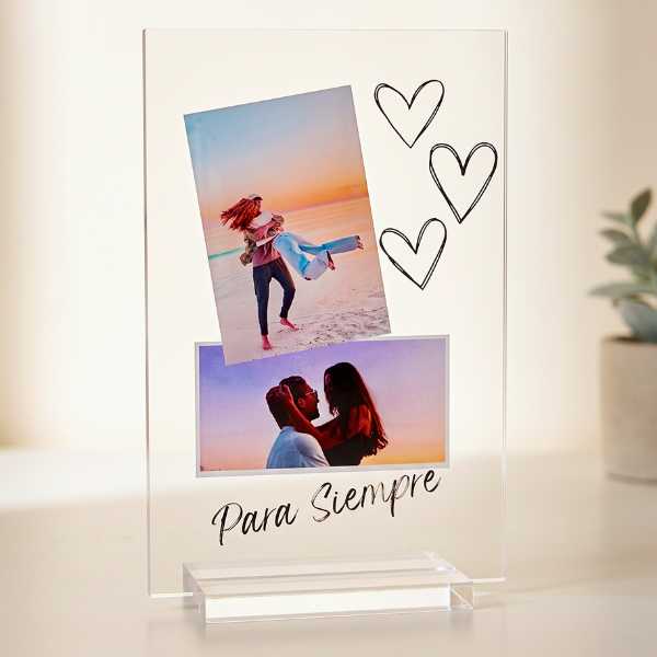 Placa corazones con fotos