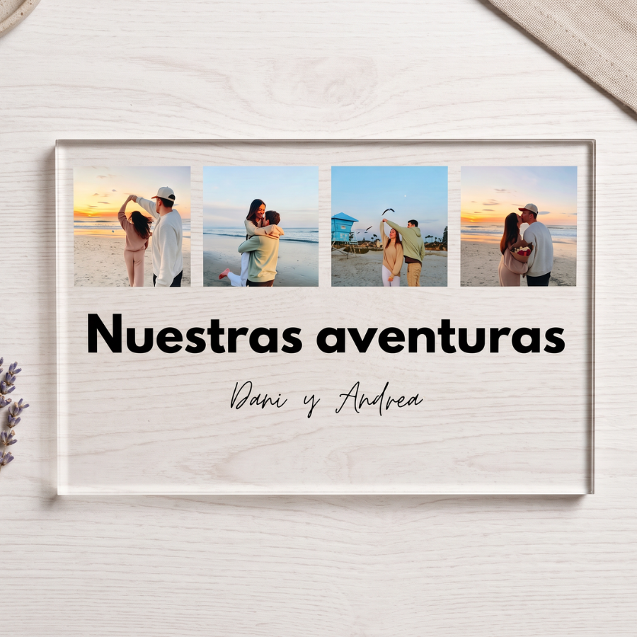 Placa Nuestras Aventuras con fotos