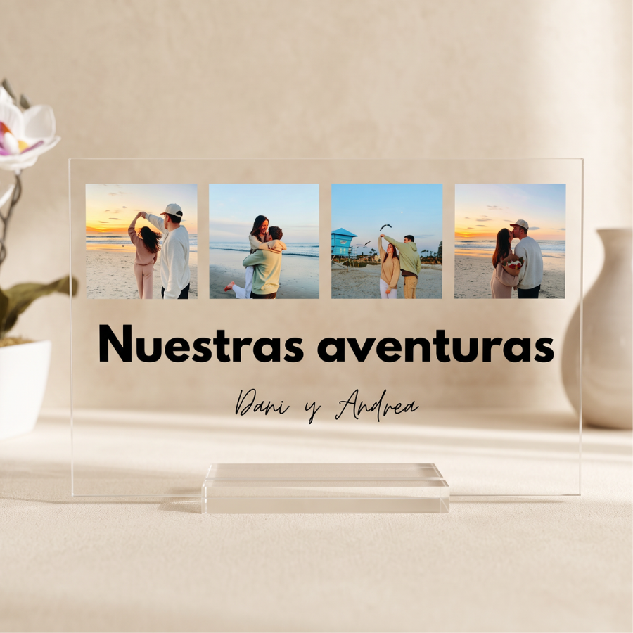 Placa Nuestras Aventuras con fotos