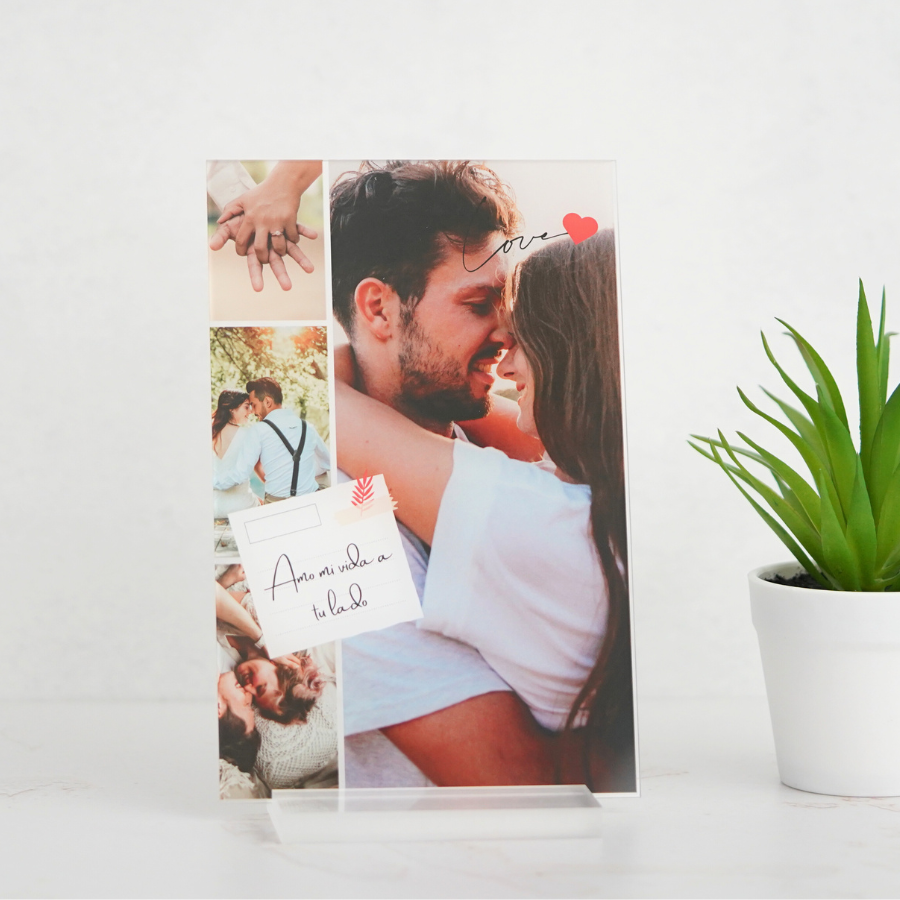 Elige vuestras 4 fotos más románticas y dedica unas palabras significativas a tu pareja