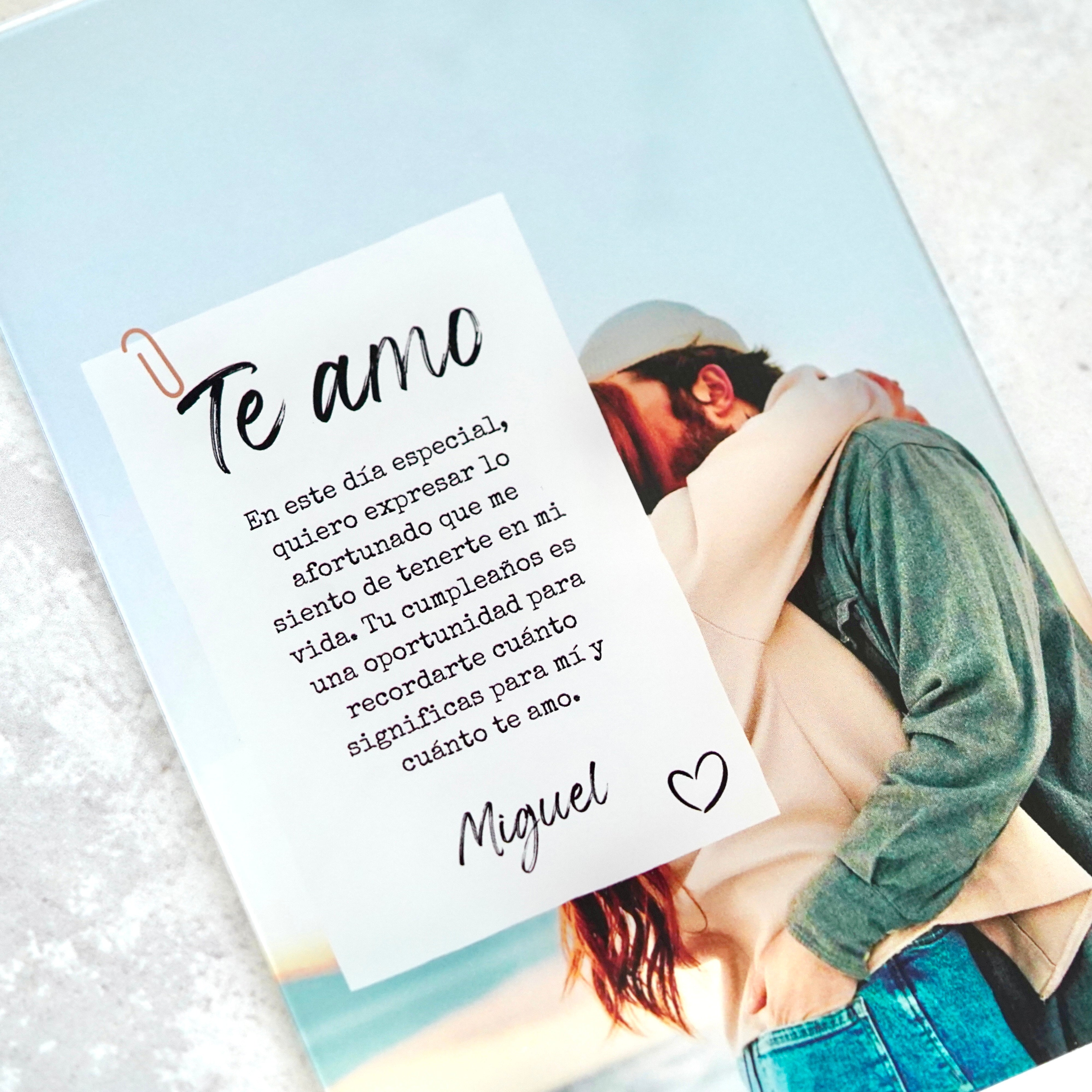 Carta a tu pareja por su aniversario con foto Placa ideal como regalo personalizado con fotos y dedicatoria escrita