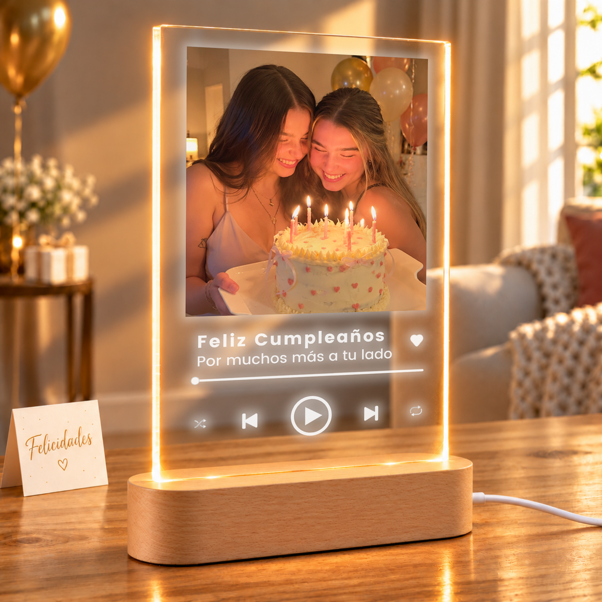 Candeeiro Spotify Personalizado para Casais