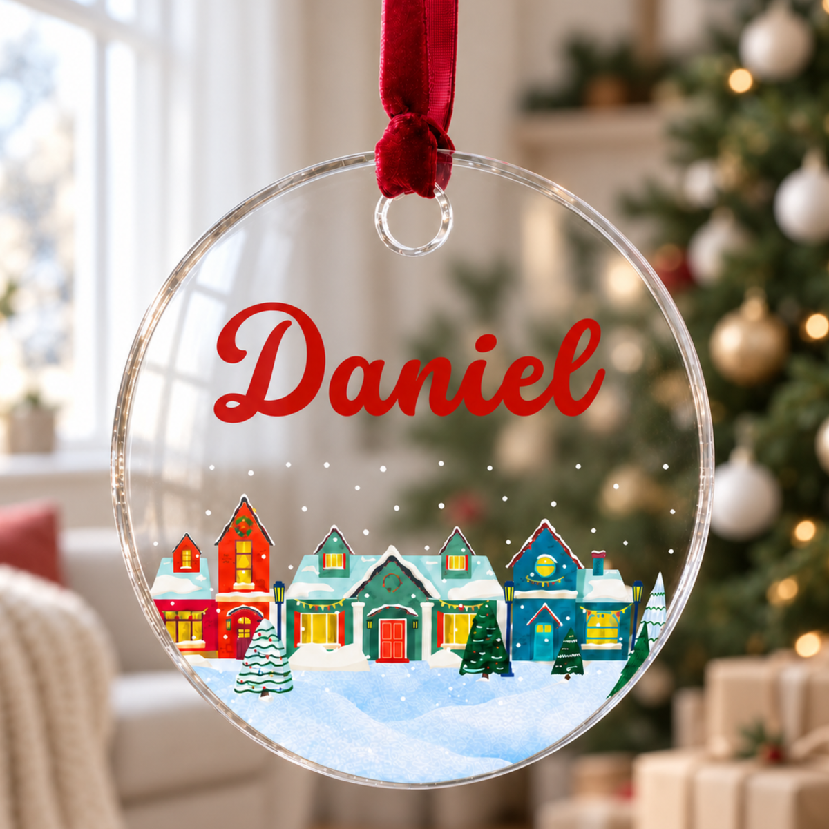 Decoração de Natal personalizada, vila nevada