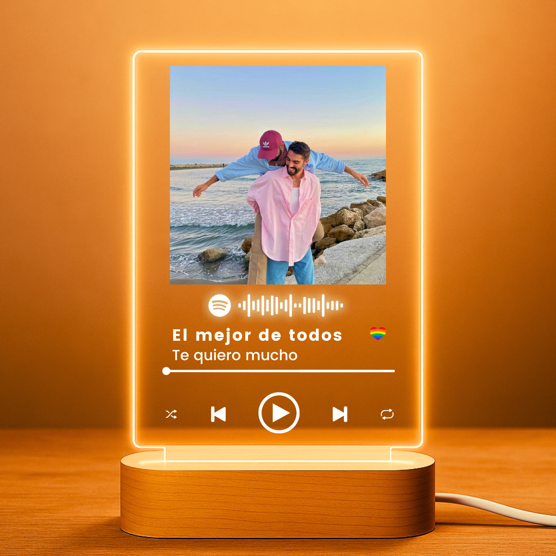 Lámpara Spotify con corazón LGBTI+