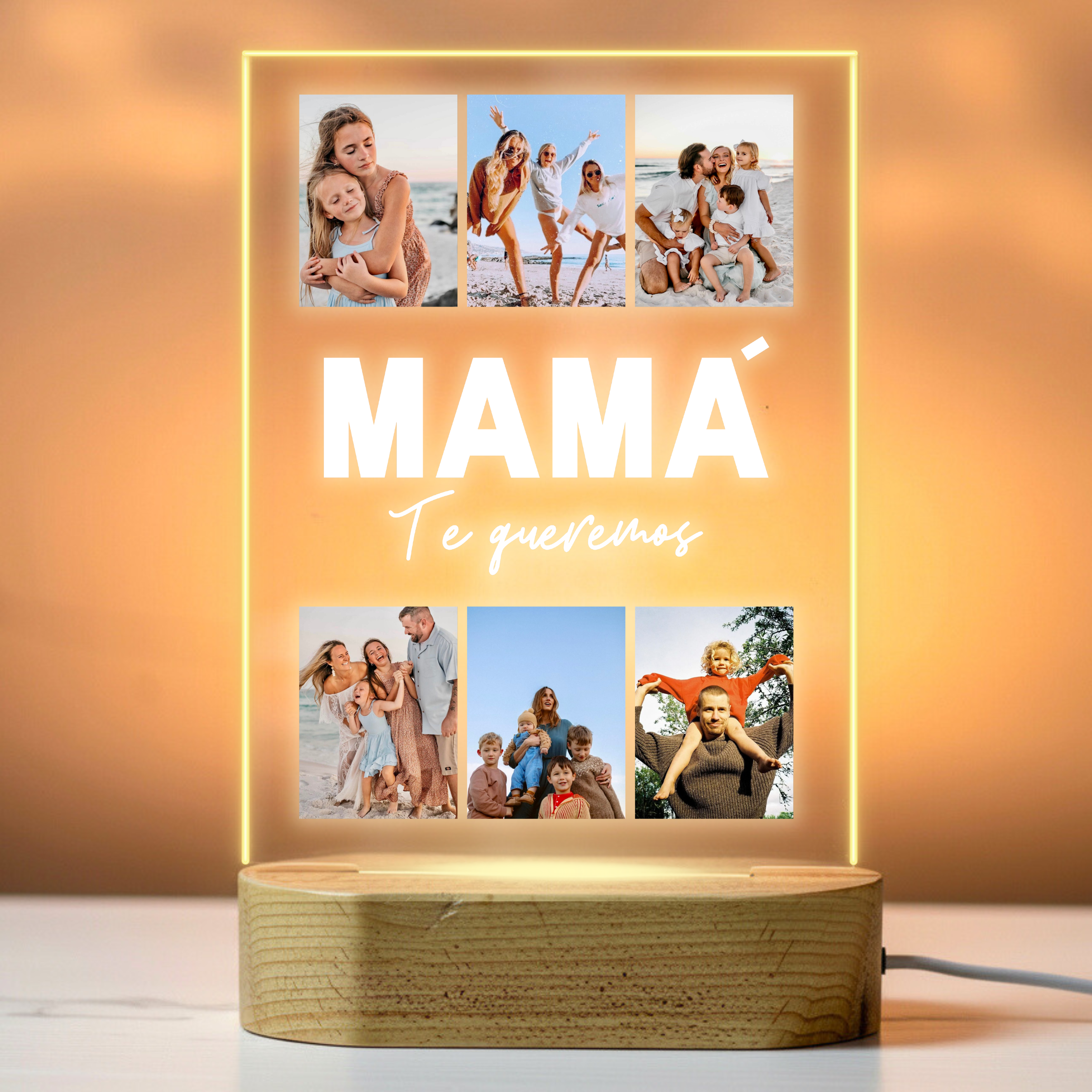 Lámpara 6 fotos MAMÁ en medio