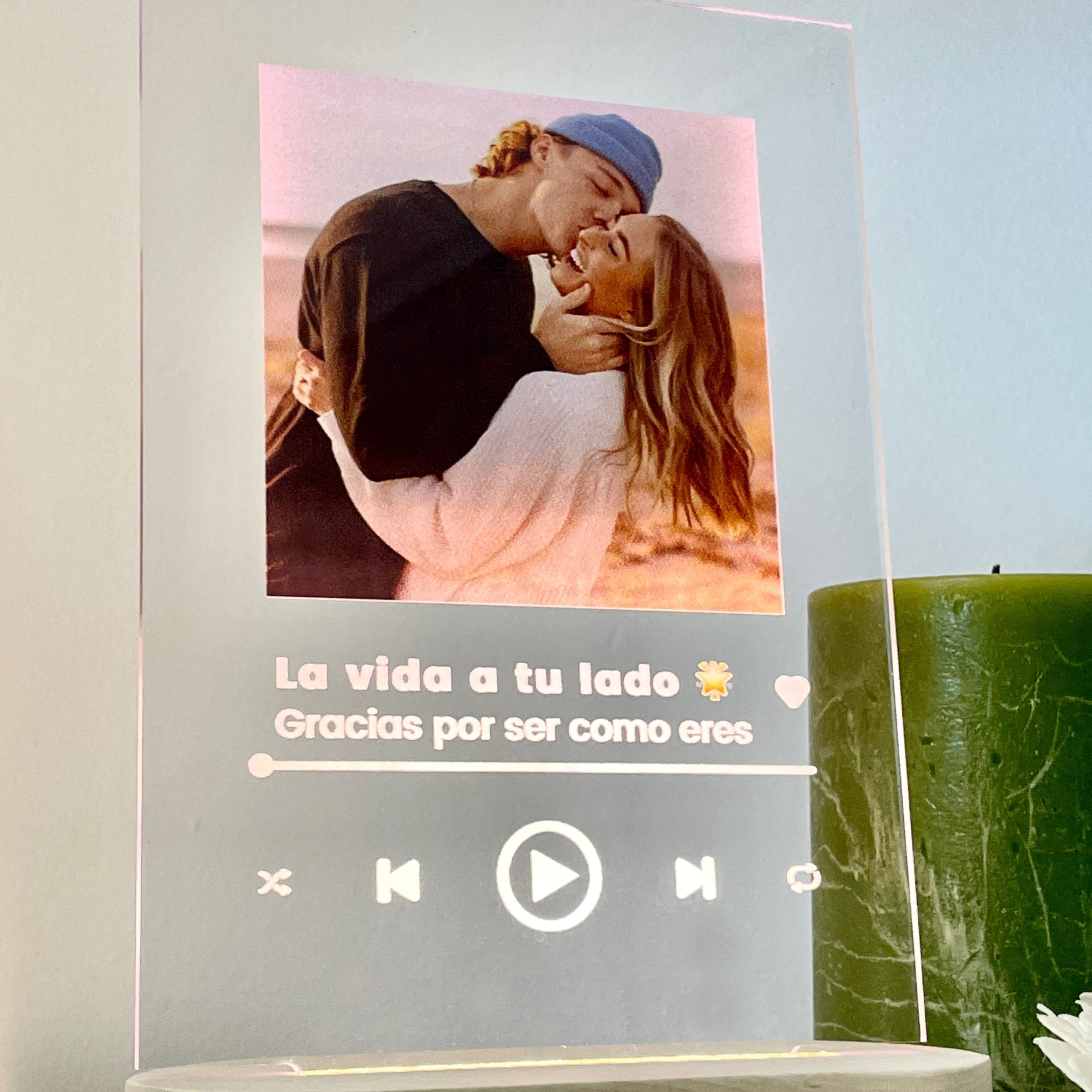 Lámpara Spotify con base de Luz | Idea de regalo personalizado | Regalo día del padre | Regalo para mi novia | Regalo para mi novio | Crear placa SPOTIFY | Placa de música PERSONALIZADA | Placa de cristal Spotify | Regalo Original y Especial | Metacrilato Spotify | Placas con tu diseño SPOTIFY | Regalo original | Cristal Plaque