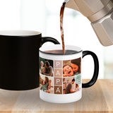 Colagem de caneca "PAI" com 4 fotos estilo retrô