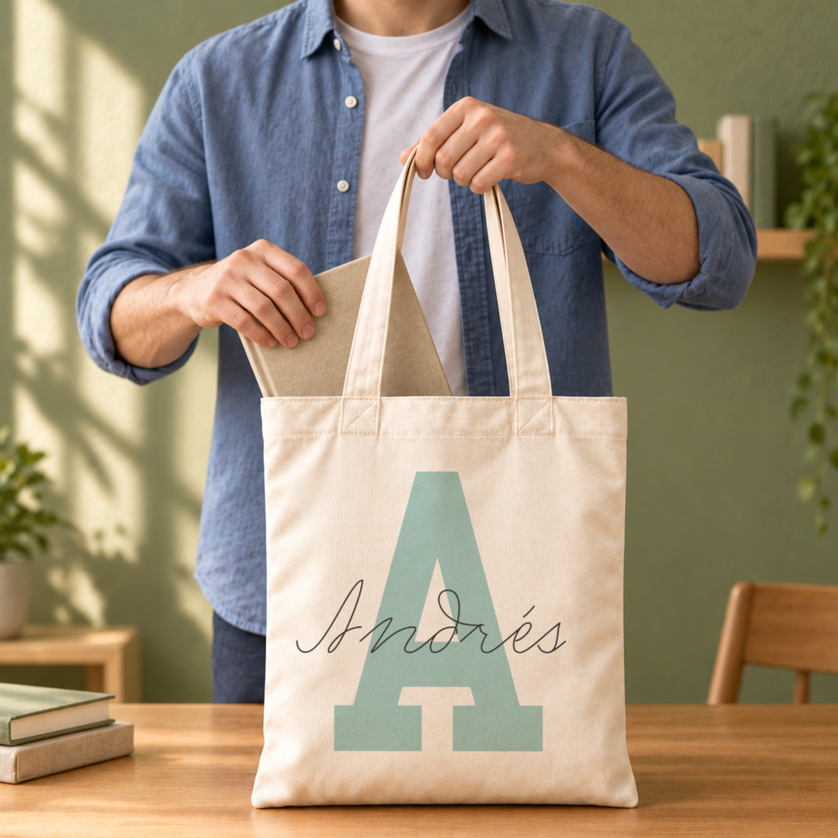 Tote Bag Personalizada con Inicial y Nombre