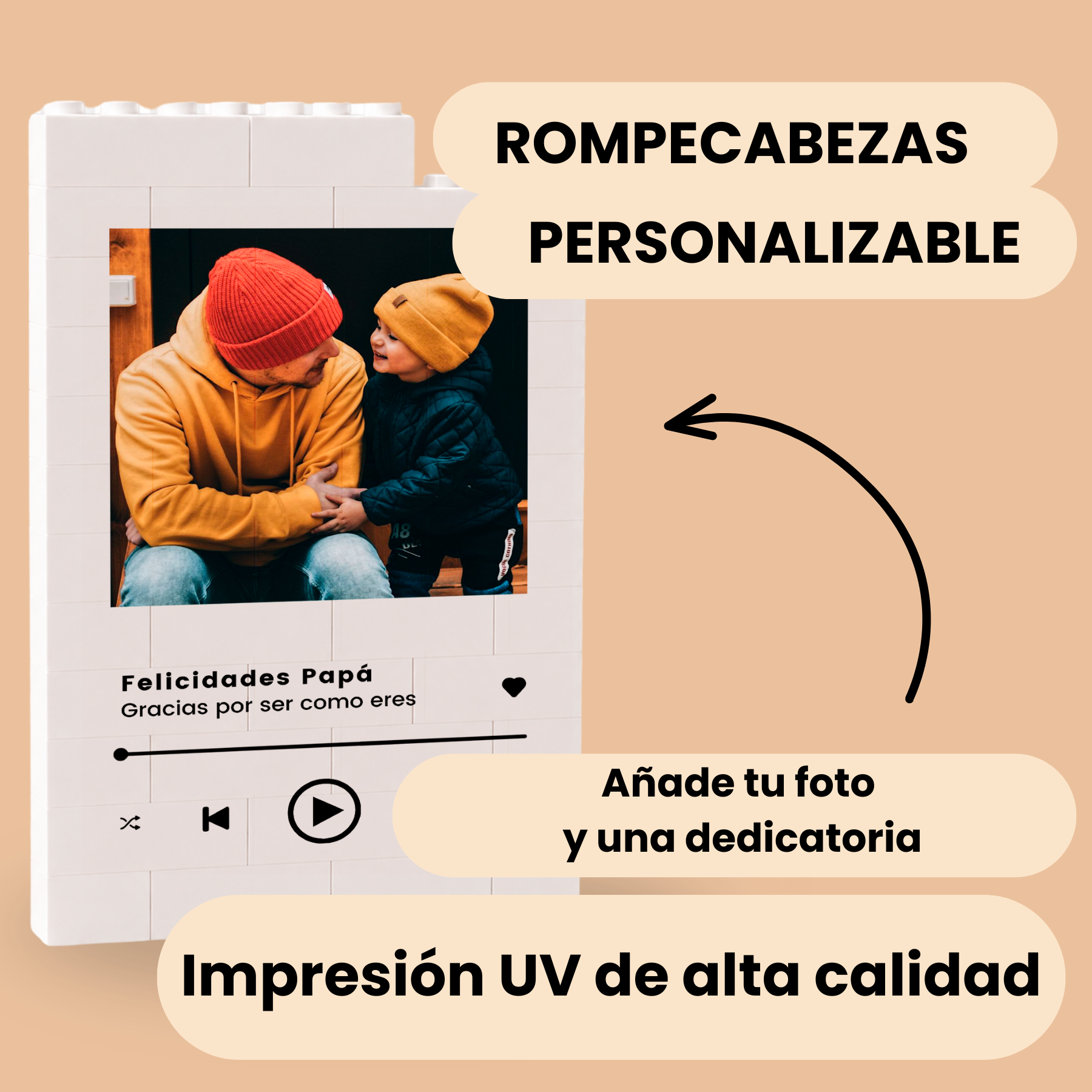 Puzzle Personalizado Papá diseño Spotify