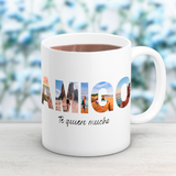 Caneca palavra "AMIGO" com fotos 