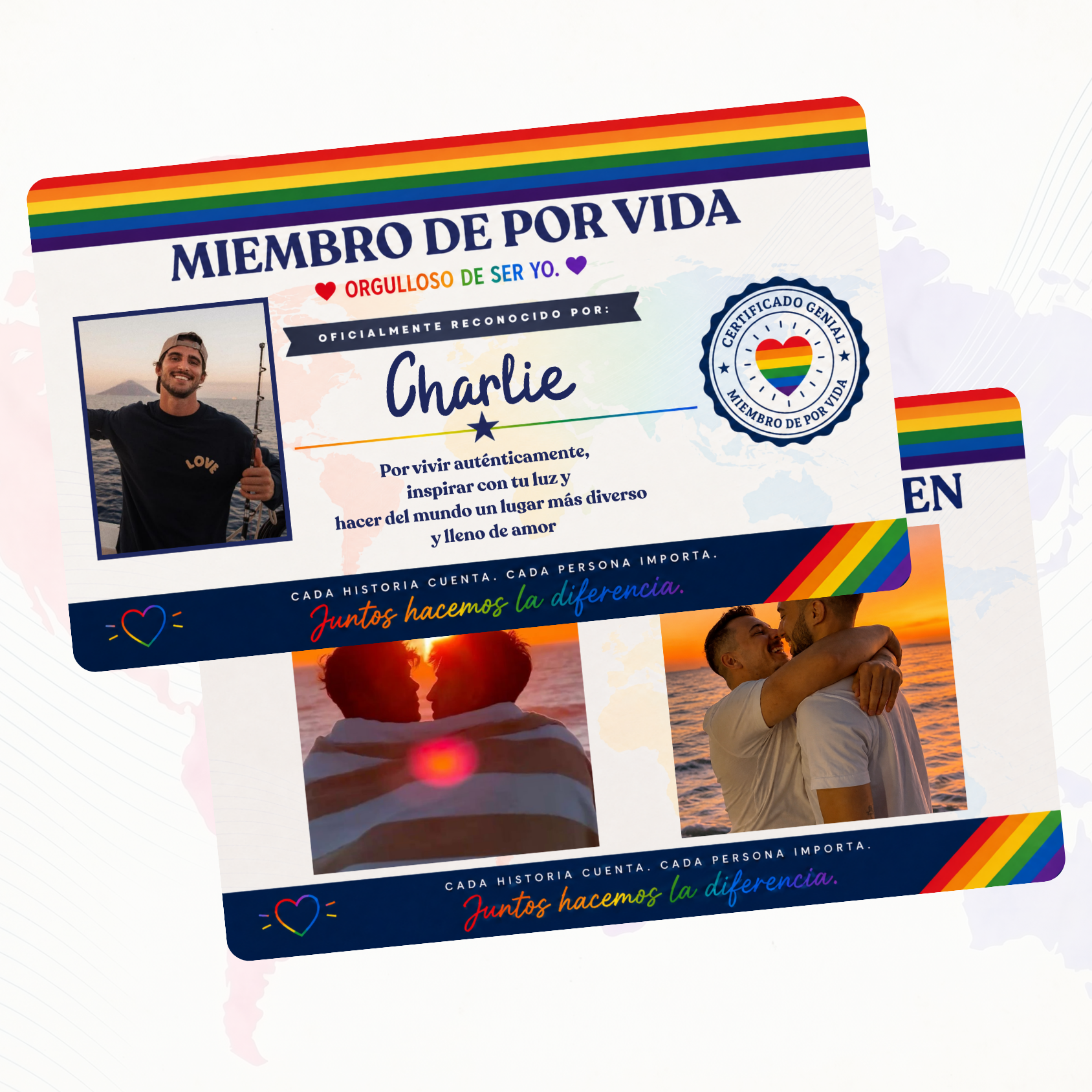 Carnet Pride Personalizado LGTBI con Foto, Nombre y Mensaje