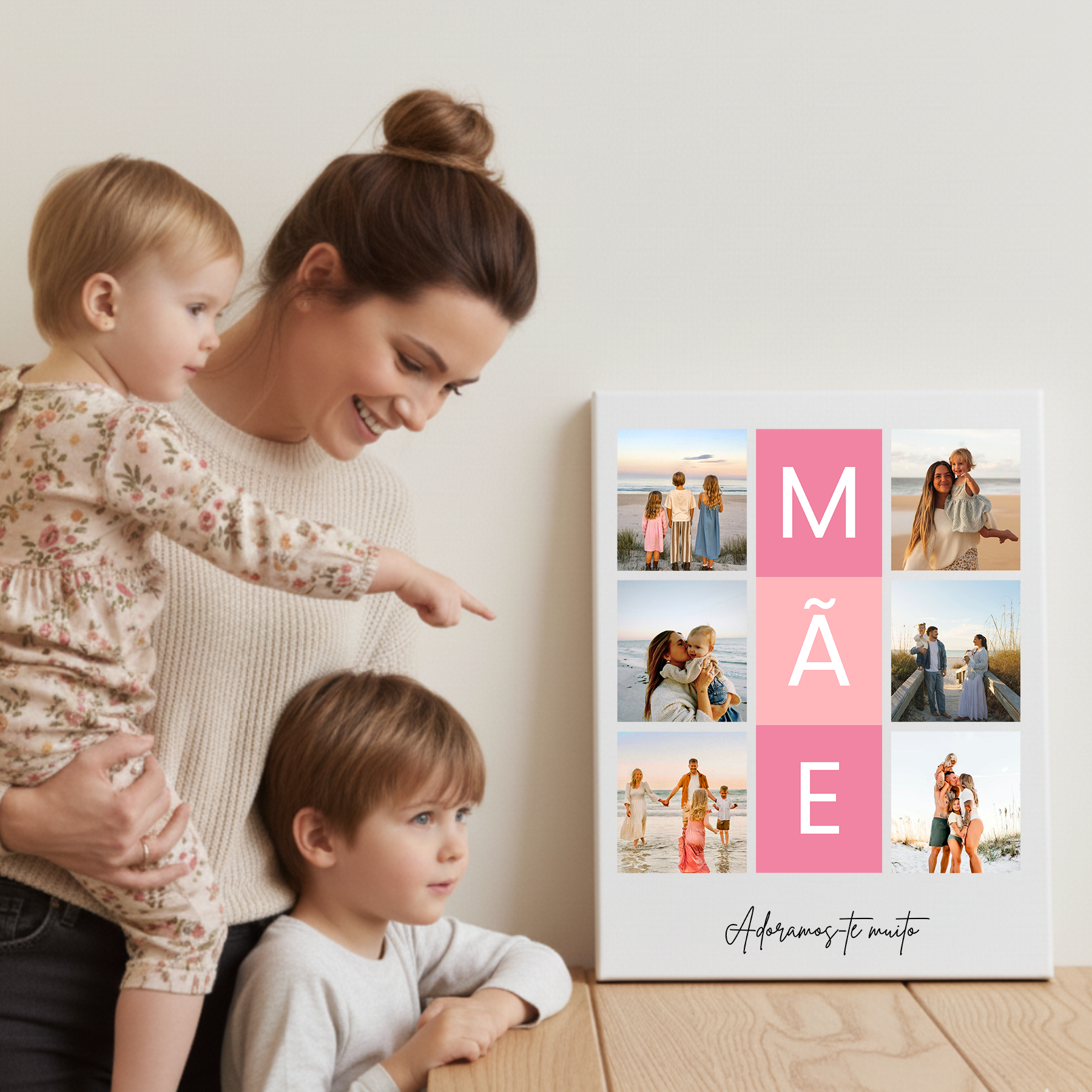 Tela MÃE 8 fotos personalizada