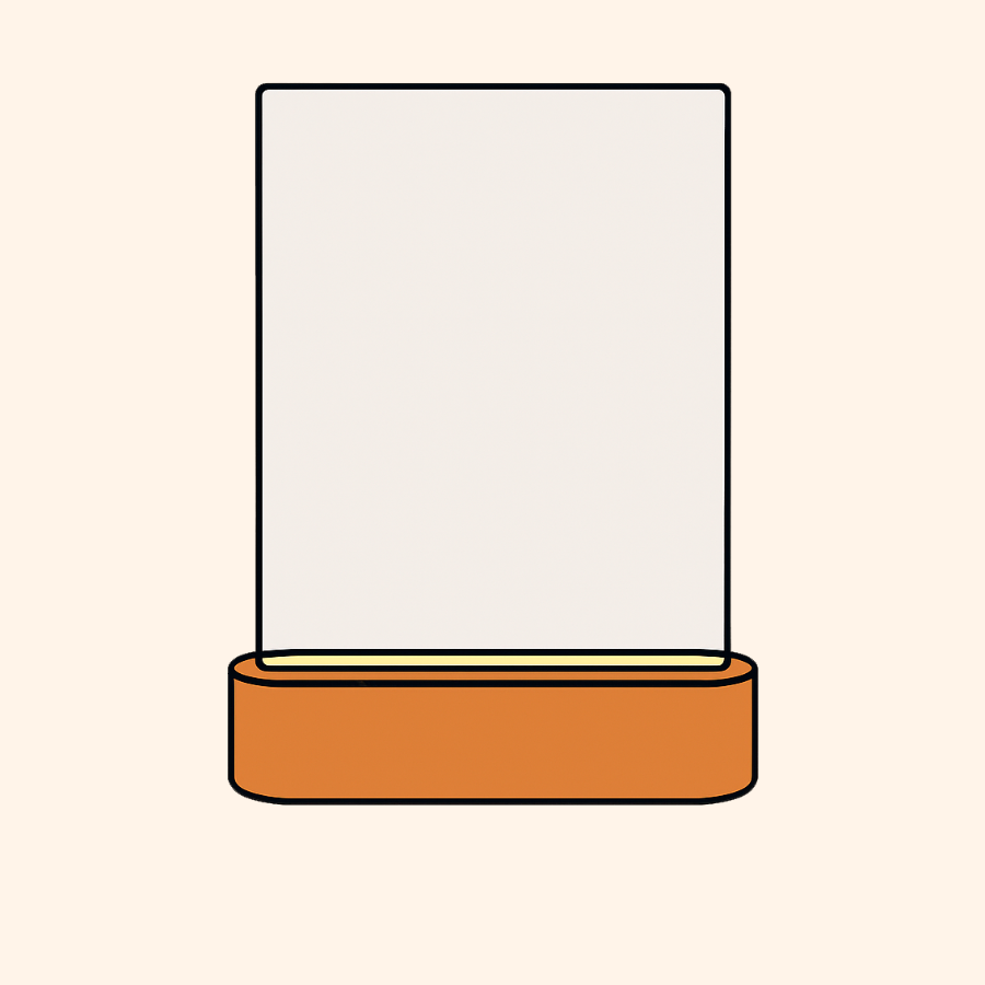 Base de luz de madera para lámpara vertical personalizada de metacrilato upsell