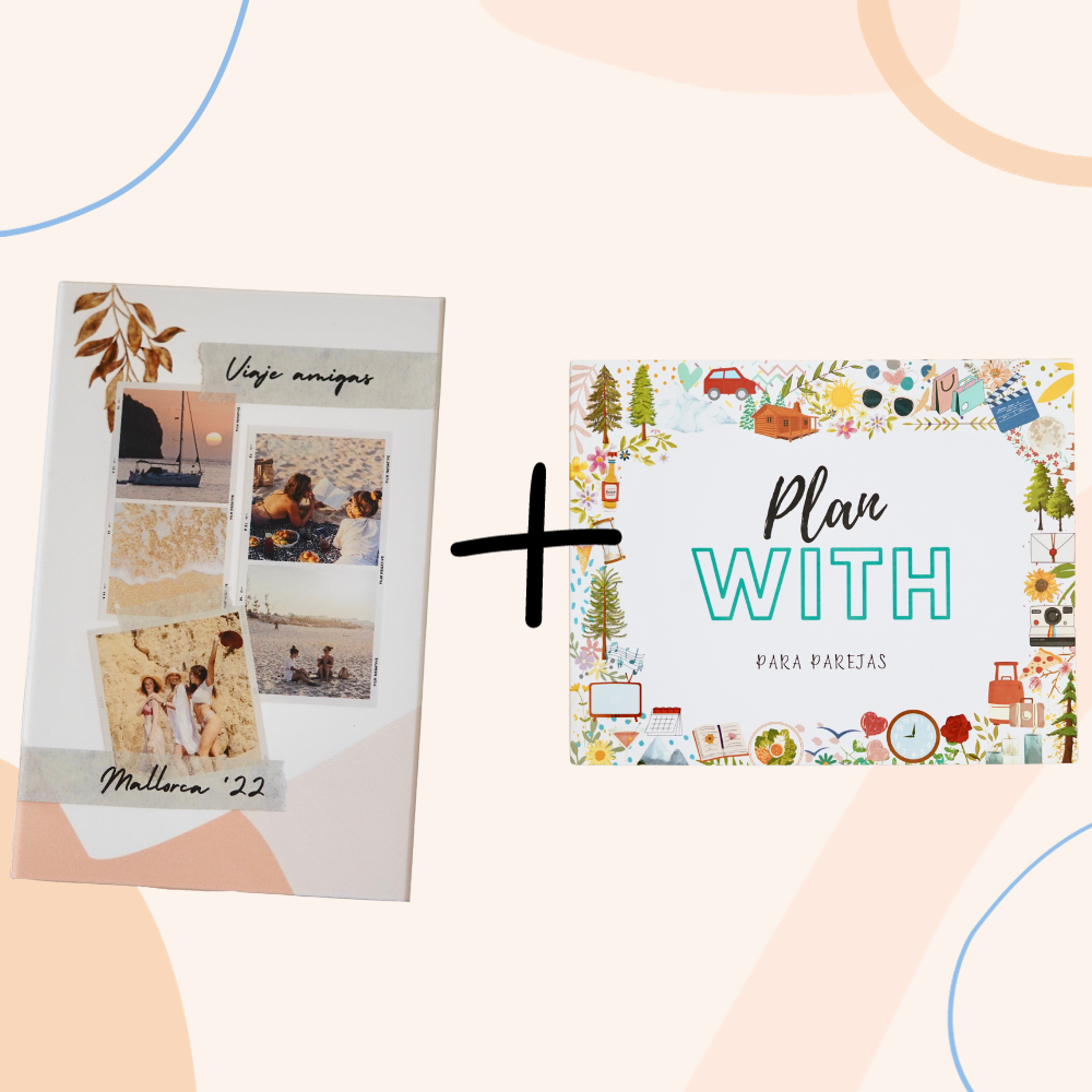 Pack Placa con fotos y notas + Libro Plan With 50 Planes en pareja