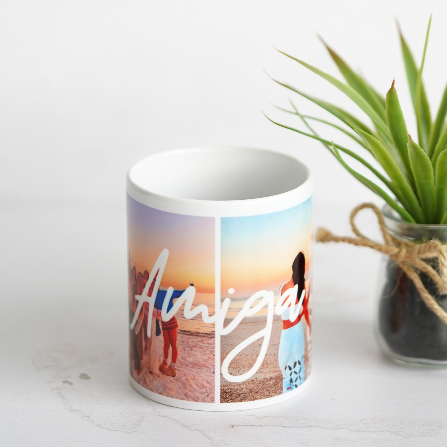 Taza AMIGA con dos fotos