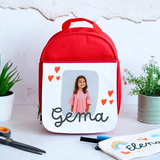 Mochila Isotérmica corazones con foto y nombre