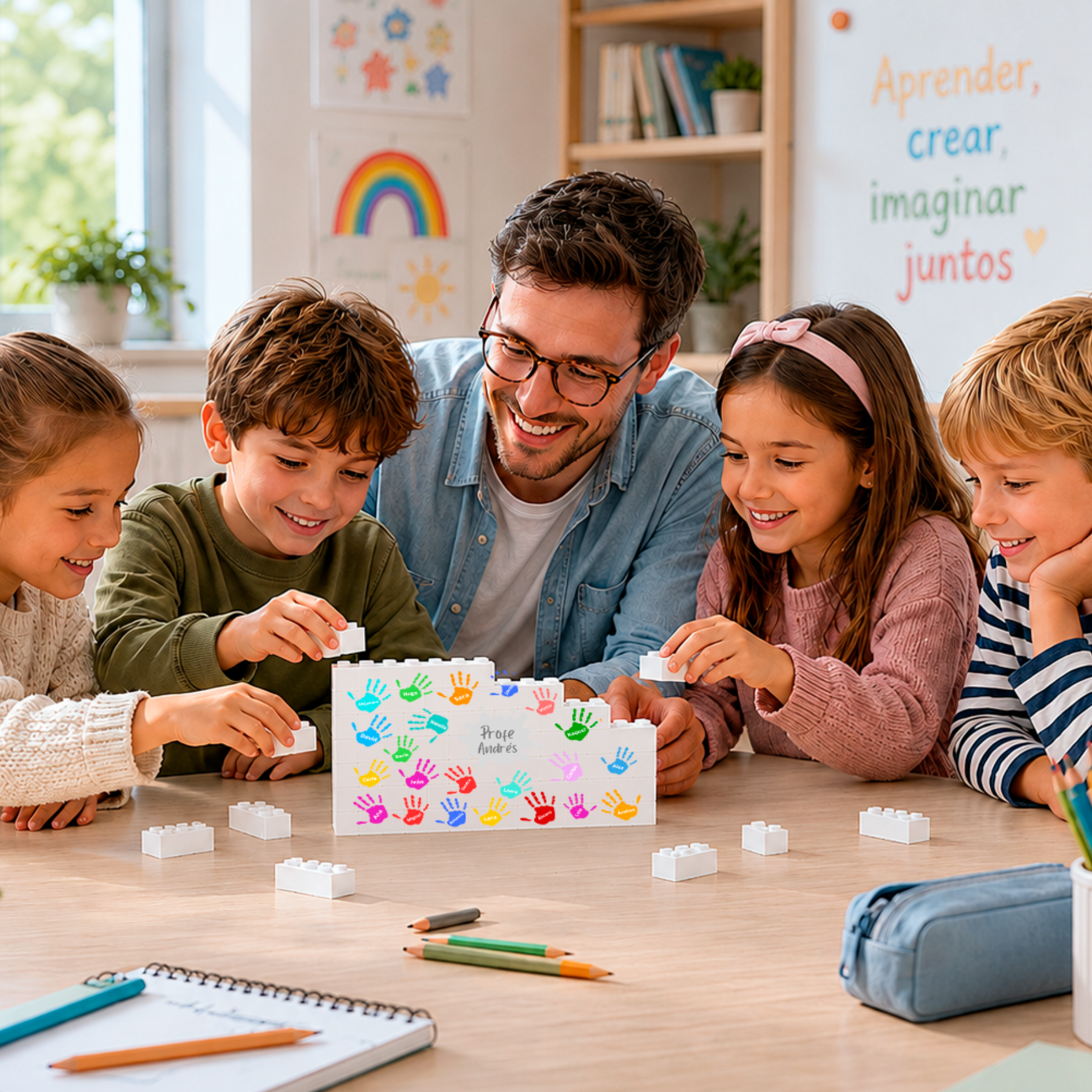 Puzzle Personalizado Profe Manos con Texto