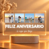 Lámpara de Aniversario Personalizada con 4 Fotos