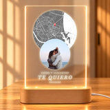 Candeeiro "I Love You" com fotos e base de luz