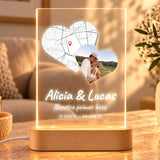 Candeeiro "I Love You" com fotos e base de luz