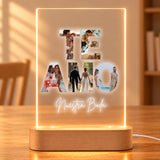 Candeeiro "I Love You" com fotos e base de luz