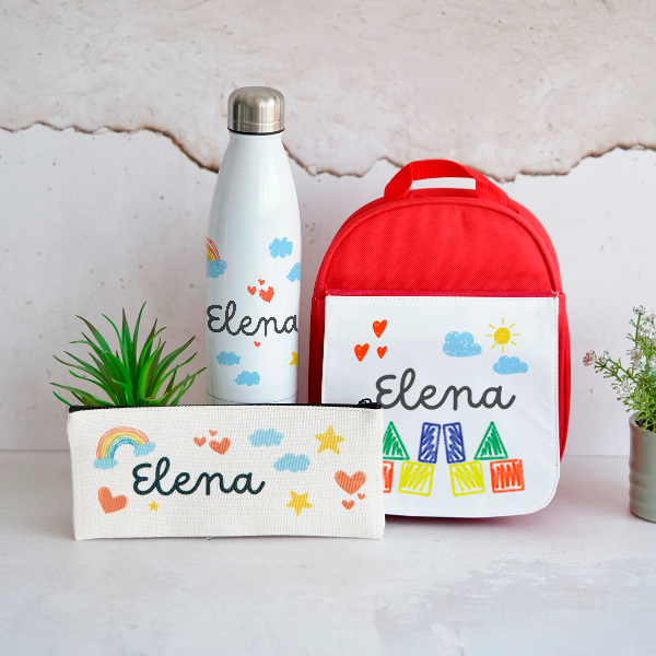 pack vuelta al cole personalizado con nombre y dibujos