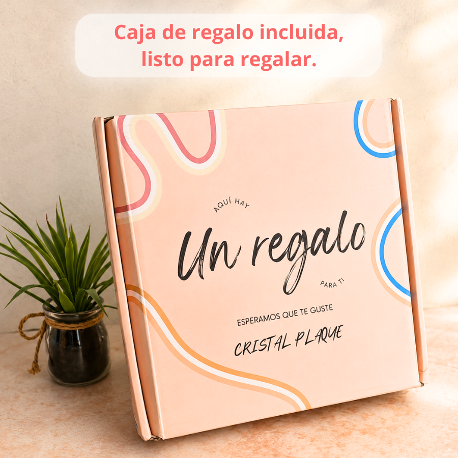 Caja de regalo para hucha personalizada Cristal Plaque lista para regalar