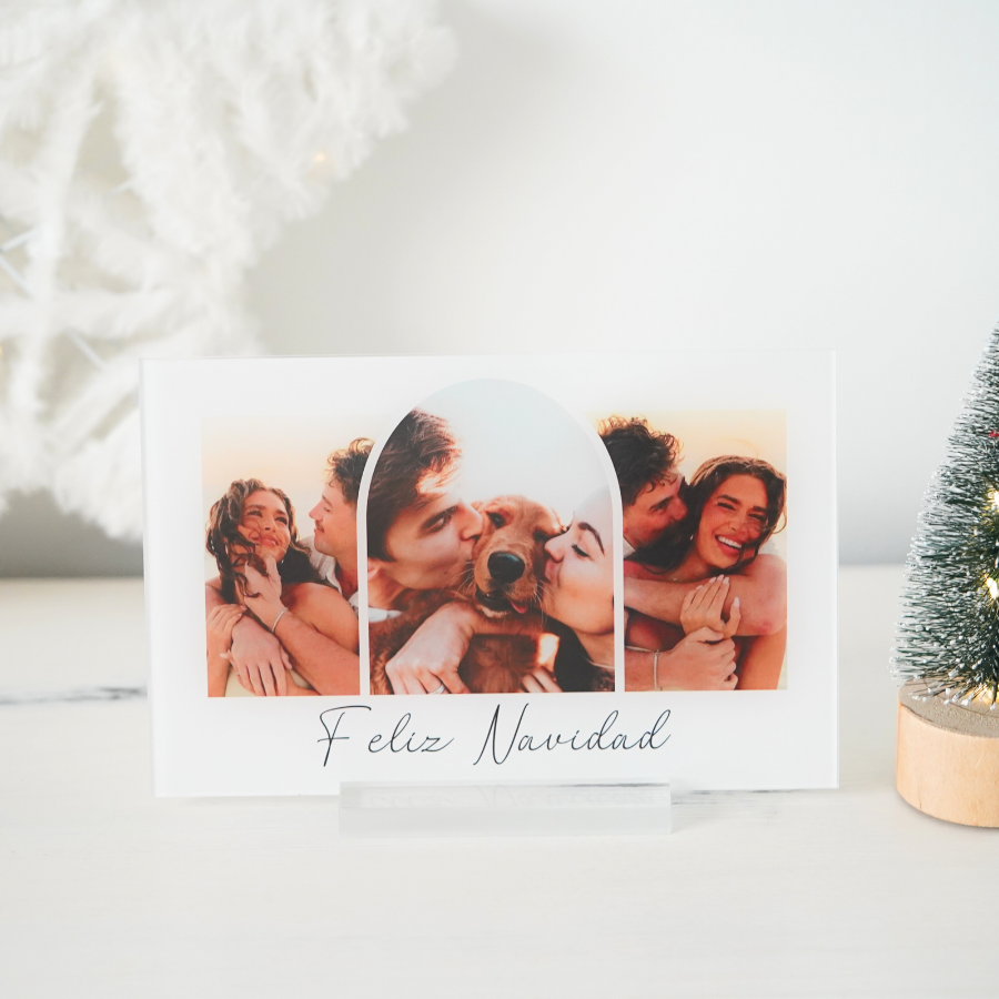 Placa navideña perfecta para felicitar la navidad de una forma especial con vuestros mejores momentos