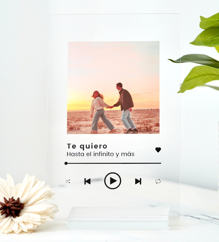 Placa personalizada Spotify | Cristal Plaque | detalle para parejas | regalo romántico | foto y canción | idea de regalo original regalo para novia