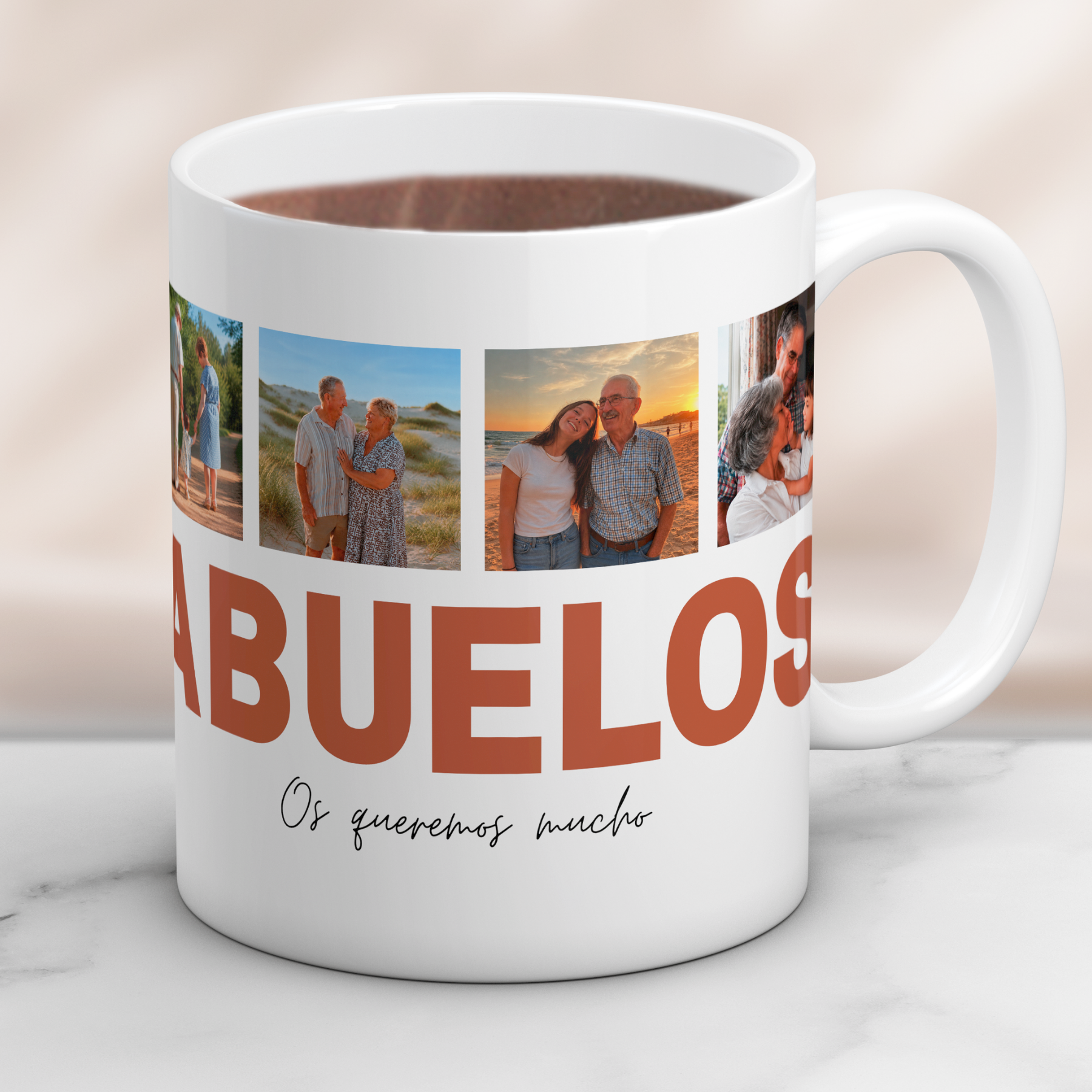 Taza ABUELOS con 4 Fotos