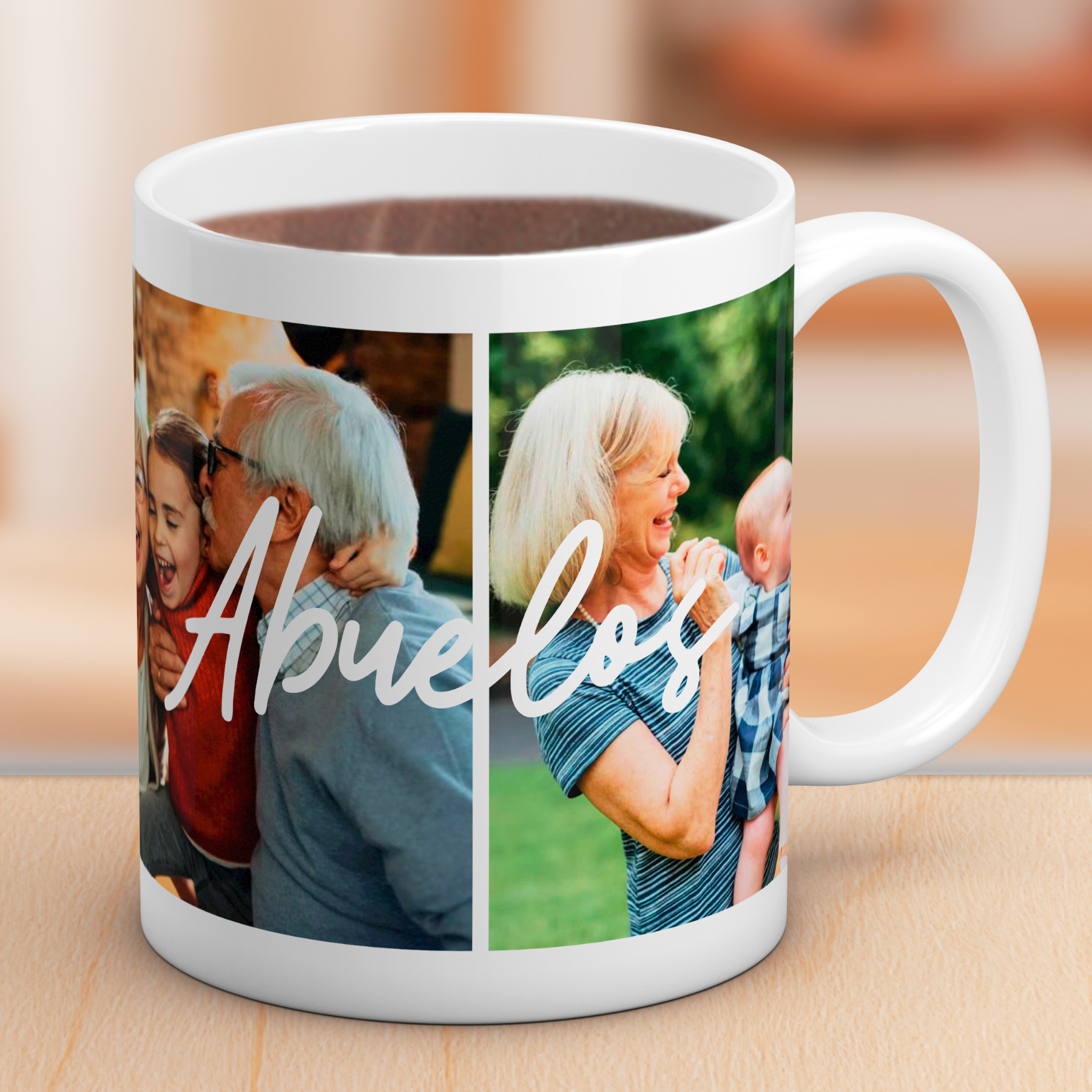 Taza ABUELOS con dos Fotos
