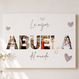 Lienzo Personalizado para Abuela con 6 Fotos y Dedicatoria