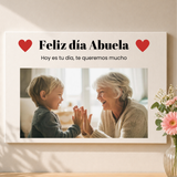 Lienzo Personalizado Feliz Día Abuela con Foto y Dedicatoria