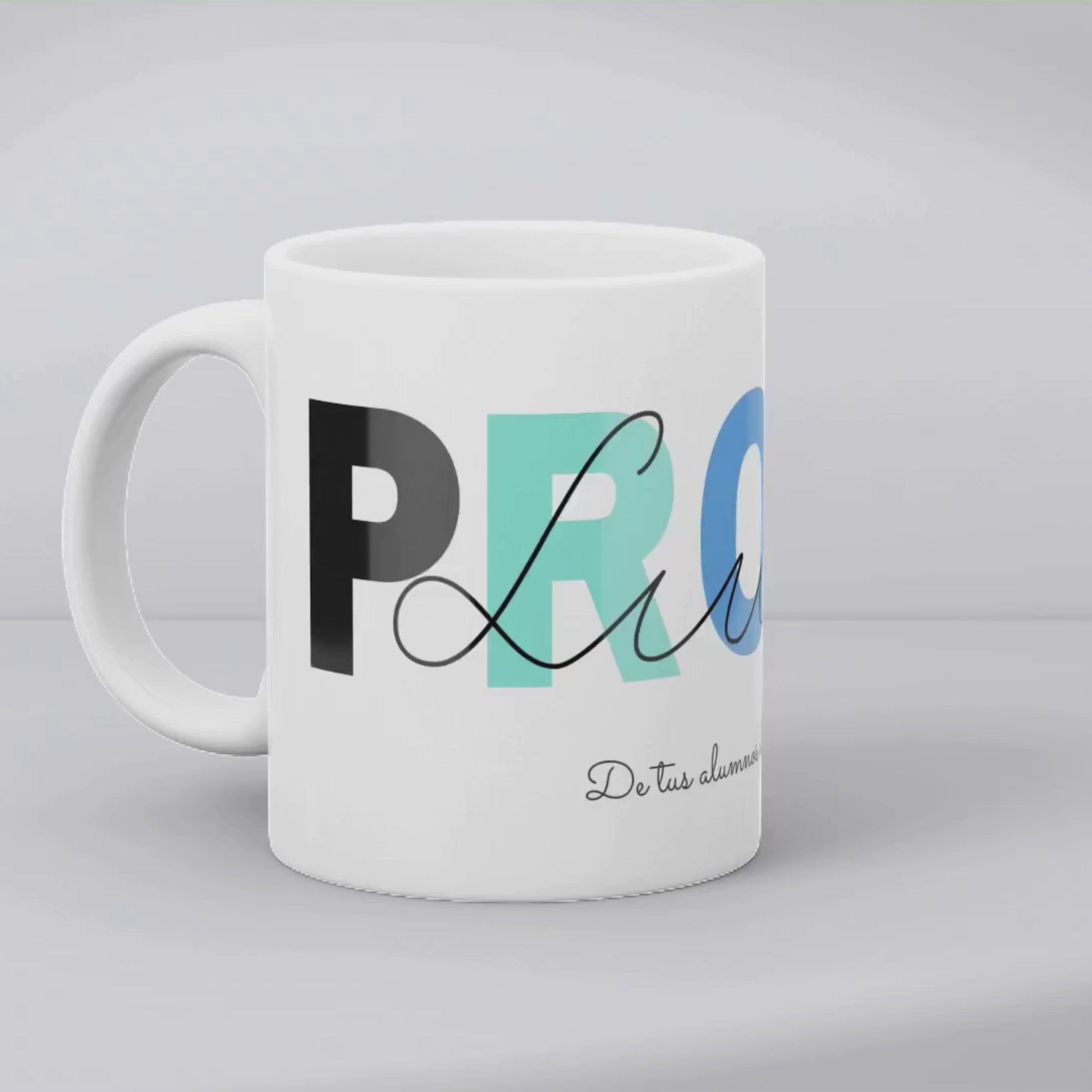 Taza Profe Colores , ¿Buscas un regalo original de fin de curso? 🎁 Descubre nuestras tazas personalizadas para profesores: especiales, emotivas y listas en 48h. ¡Sorprende a tu profe favorito!