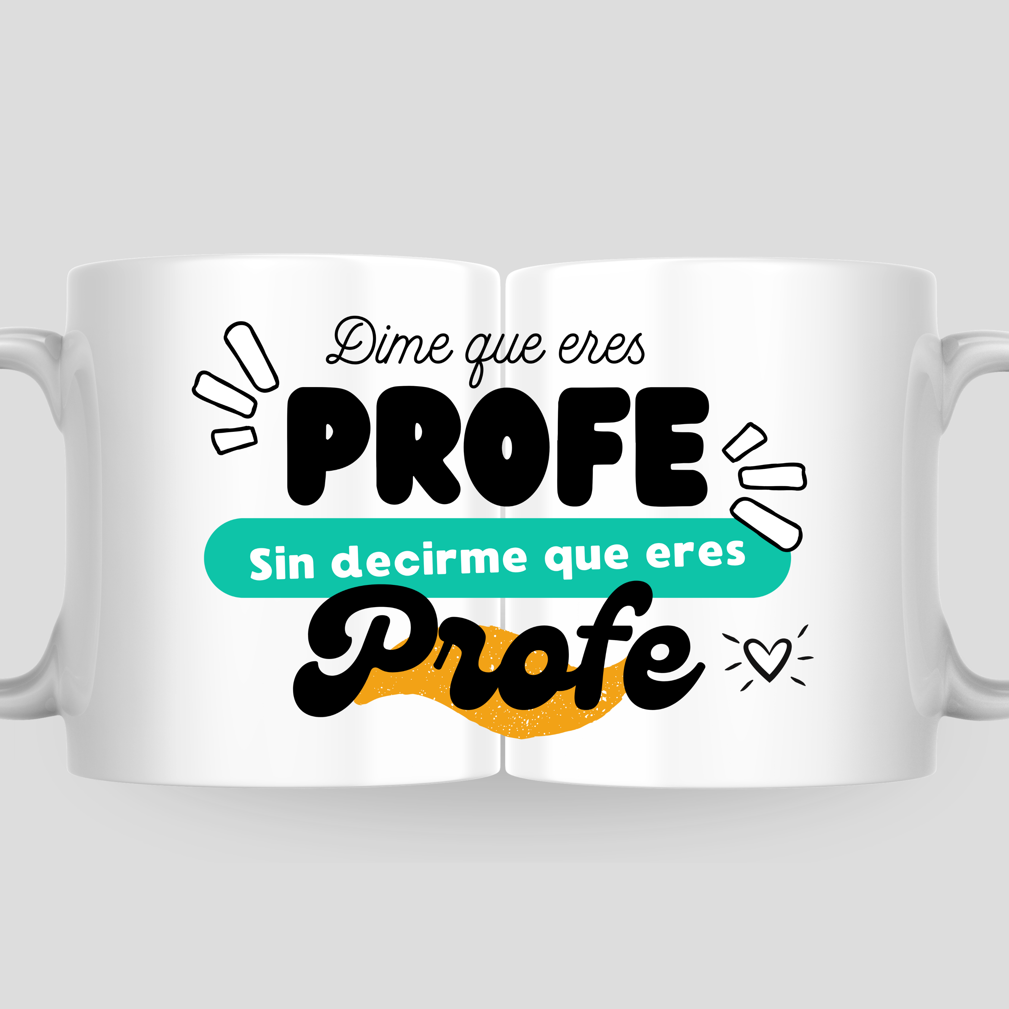 Taza Profe dime que eres Profe... , ¿Buscas un regalo original de fin de curso? 🎁 Descubre nuestras tazas personalizadas para profesores: especiales, emotivas y listas en 48h. ¡Sorprende a tu profe favorito!