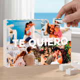 Puzzle con cuatro fotos y texto