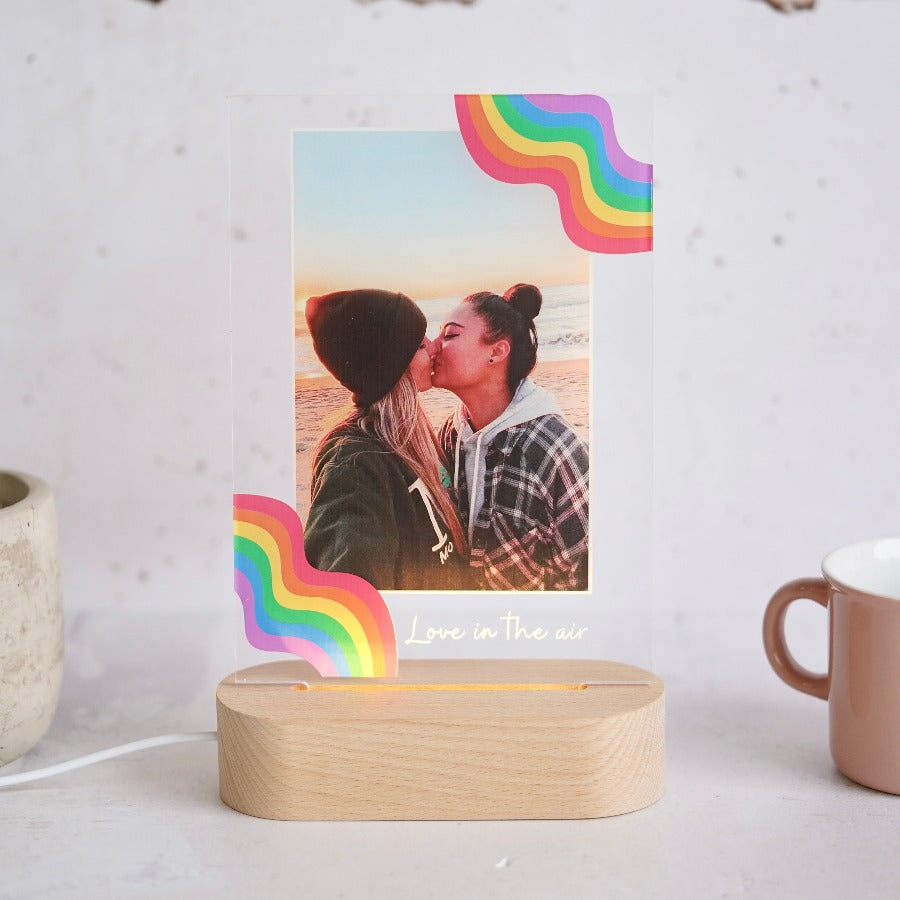 Regalo personalizado para pareja LGTBI una foto con texto 