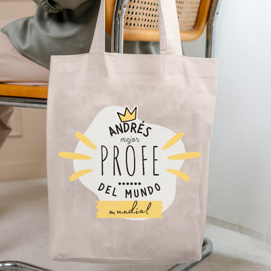 Tote Bag Mejor Profe , ¿ Buscas un regalo de fin de curso ?📚 , descubre nuestras Tote Bag personalizadas para ti o tu profesor o profesora favoritos: especiales, emotivas y listas en 48h. ¡ Sorprenderás !
