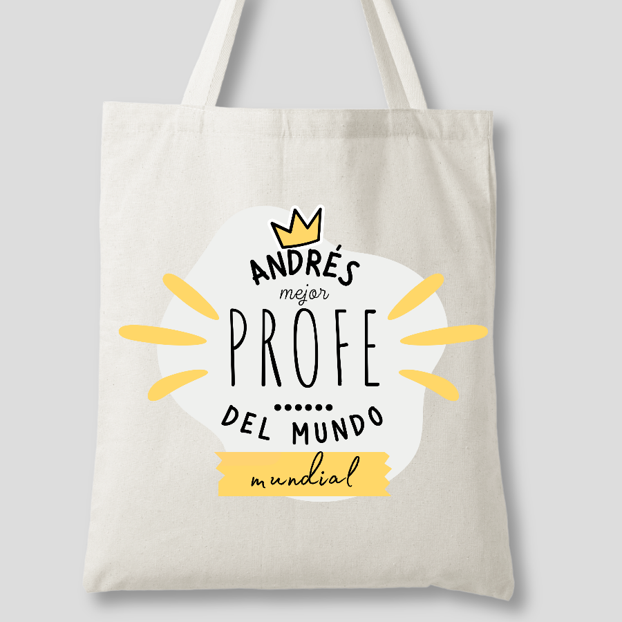 Tote Bag Mejor Profe , ¿ Buscas un regalo de fin de curso ?📚 , descubre nuestras Tote Bag personalizadas para ti o tu profesor o profesora favoritos: especiales, emotivas y listas en 48h. ¡ Sorprenderás !