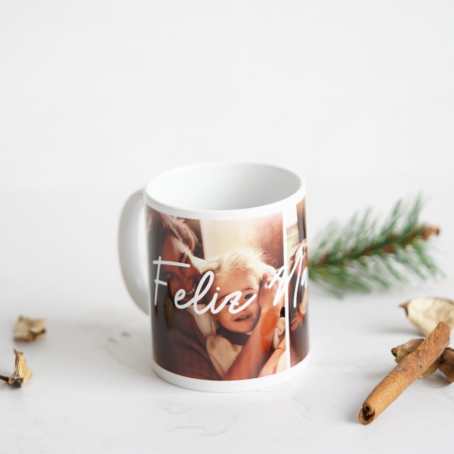 Taza perfecta para estas navidades con dos fotos de los momentos especiales con tus seres queridos