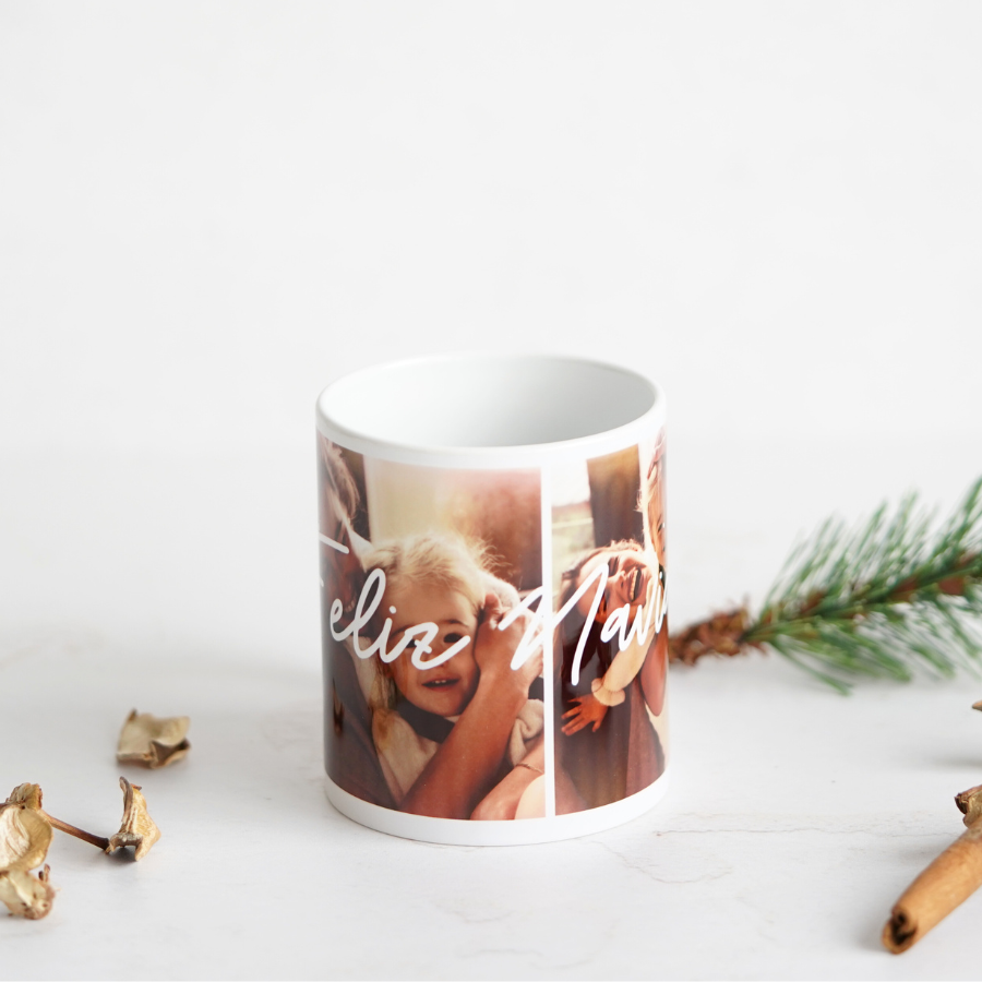 Taza perfecta para estas navidades con dos fotos de los momentos especiales con tus seres queridos