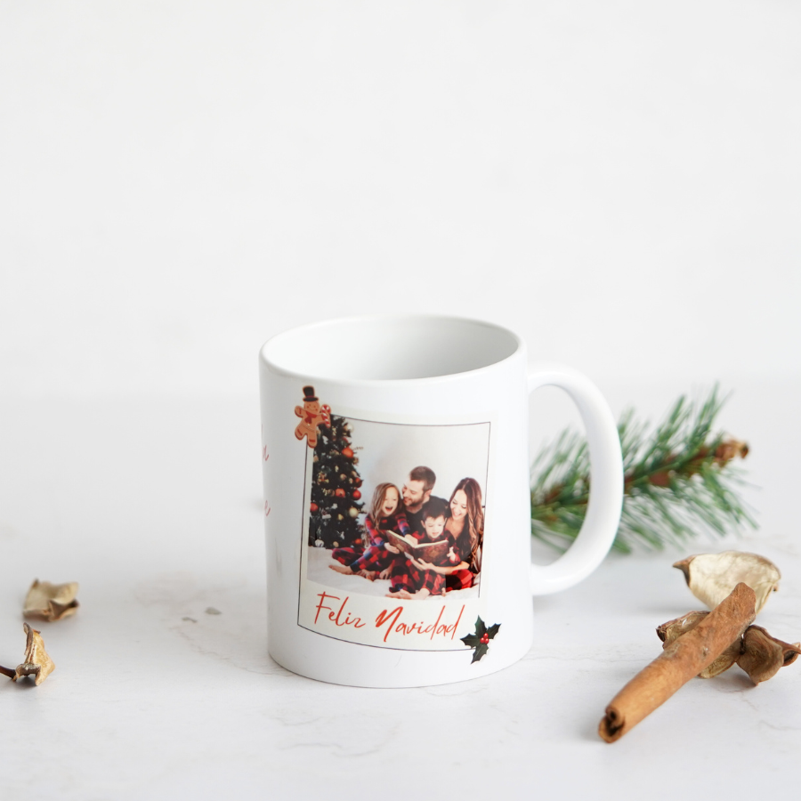 Taza especial para estas navidades con una foto especial y una dedicatoria significativa