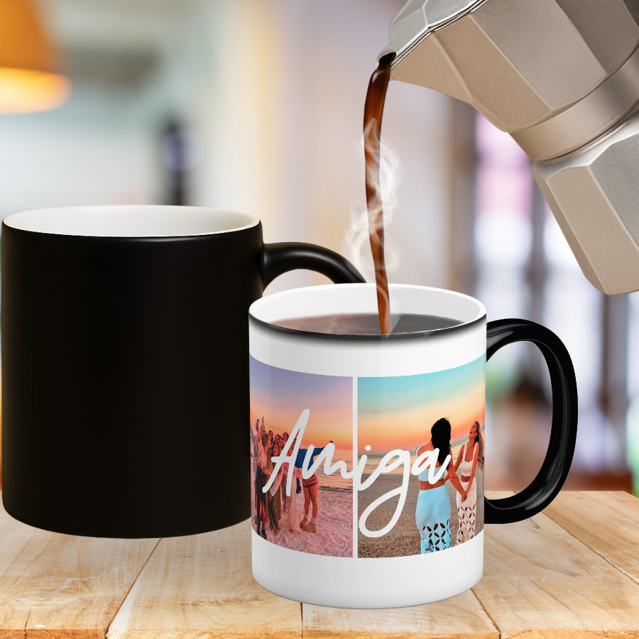 Taza mágica✨  AMIGA con dos fotos, ¿Buscas un regalo original para tu amiga ? 🎁 Descubre nuestras tazas personalizadas para tu persona favorita: especiales, emotivas y listas en 48h. ¡Enamorarás! 